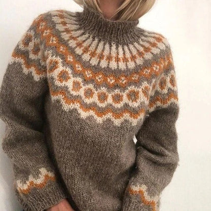 Dames Trui Gebreid Warm Nordic Stijl Elegante Look