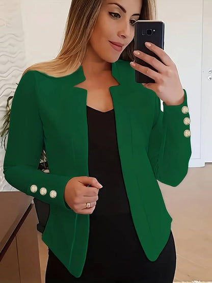 Dames Blazer Lichtgewicht Katoen Lange Mouw Casual Stijl