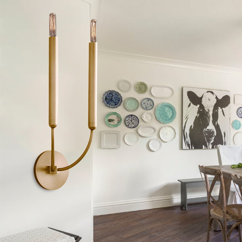 Metalen Buislamp Wandlamp Traditionele Stijl Zwart of Messing voor Eetkamer Woonkamer Hal