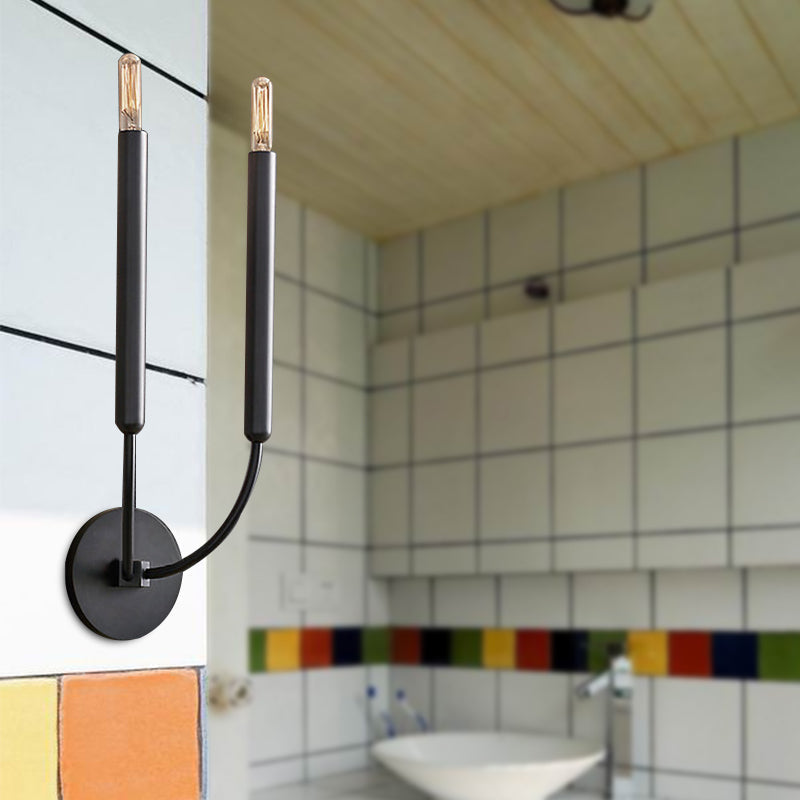 Metalen Buislamp Wandlamp Traditionele Stijl Zwart of Messing voor Eetkamer Woonkamer Hal