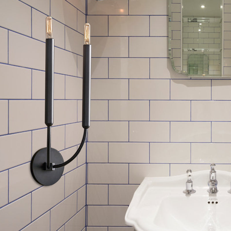 Metalen Buislamp Wandlamp Traditionele Stijl Zwart of Messing voor Eetkamer Woonkamer Hal