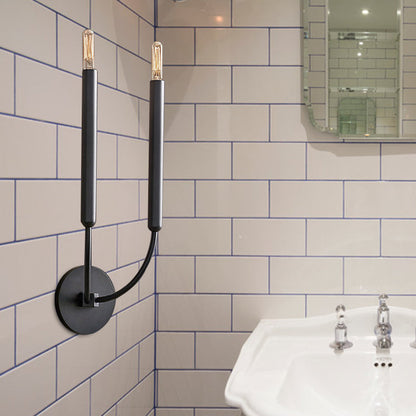 Metalen Buislamp Wandlamp Traditionele Stijl Zwart of Messing voor Eetkamer Woonkamer Hal