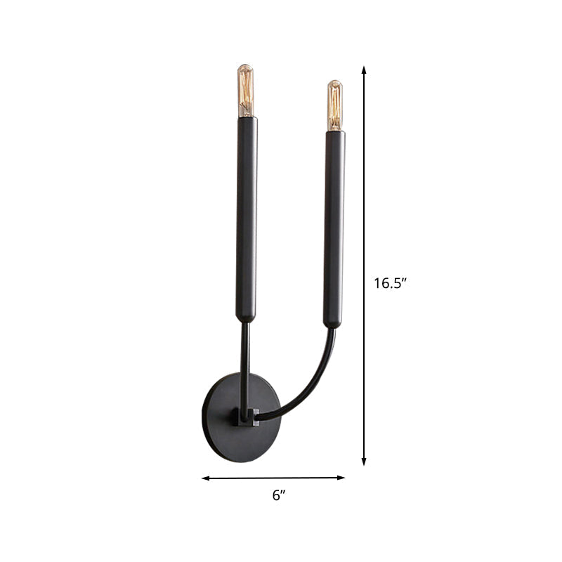 Metalen Buislamp Wandlamp Traditionele Stijl Zwart of Messing voor Eetkamer Woonkamer Hal
