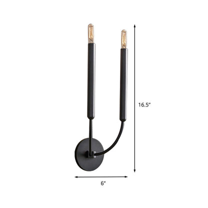 Metalen Buislamp Wandlamp Traditionele Stijl Zwart of Messing voor Eetkamer Woonkamer Hal