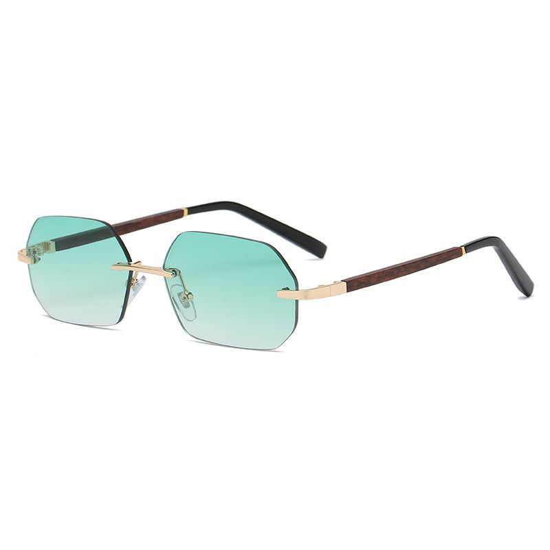 Dames Zonnebril Polygonaal Randloos Trendy Model