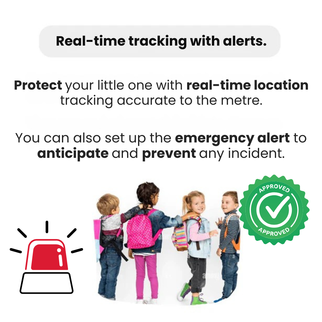 GPS Tracker Schooltas Waterdicht Real-Time Locatie SOS-Knop Klein Licht Oplaadbaar met Draagtasje