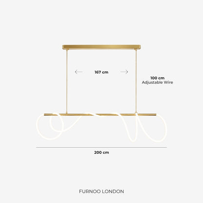 LED-design hanglamp met metalen koordstructuur zwart satijn 100 cm dimbaar warm wit modern interieur eetkamer keukeneiland
