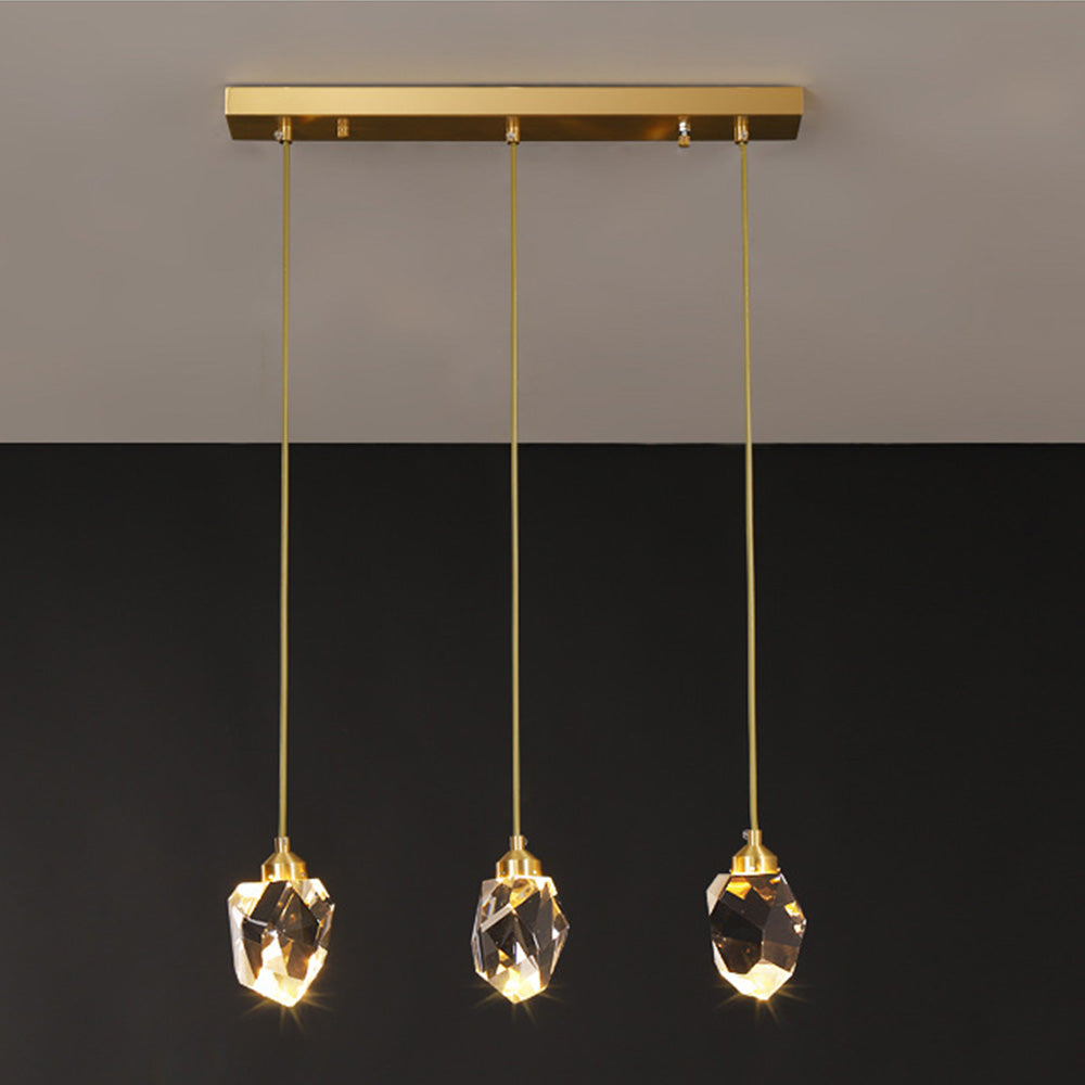Hanglamp Glas Metaal Goud Verstelbaar Eettafel Woonkamer Keukeneiland Druppelvorm Designlamp Sfeerverlichting