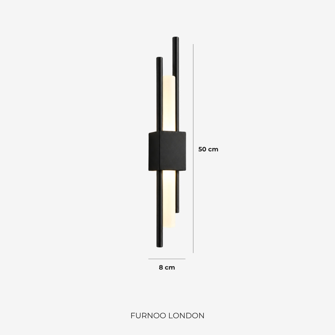 Scandinavische Minimalistische Wandlamp – Modern Verticaal Design met Gerichte LED-Verlichting – Zwart Goud