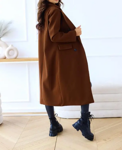Dames Trenchcoat Lange Warme Herfst Winter Coat