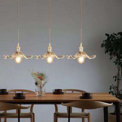 Hanglamp Glas E27 23cm Groen Messing Bloemvorm Eettafel Slaapkamer Retro Verlichting Vintage Hanglamp
