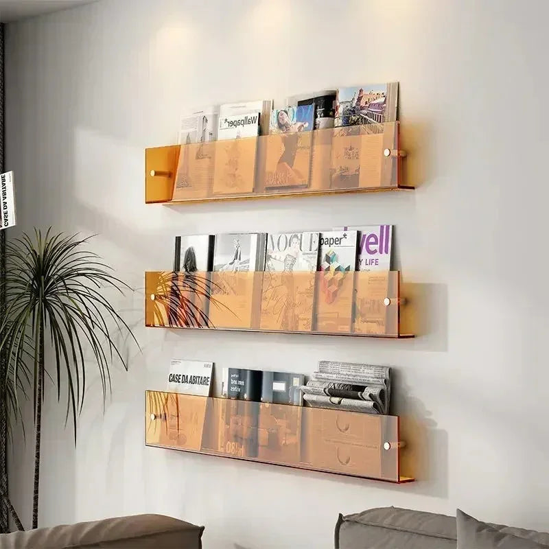 Wandplank PVC Zwevend Tijdschriftenrek 40cm 50cm 80cm Boeken Woonkamer Modern