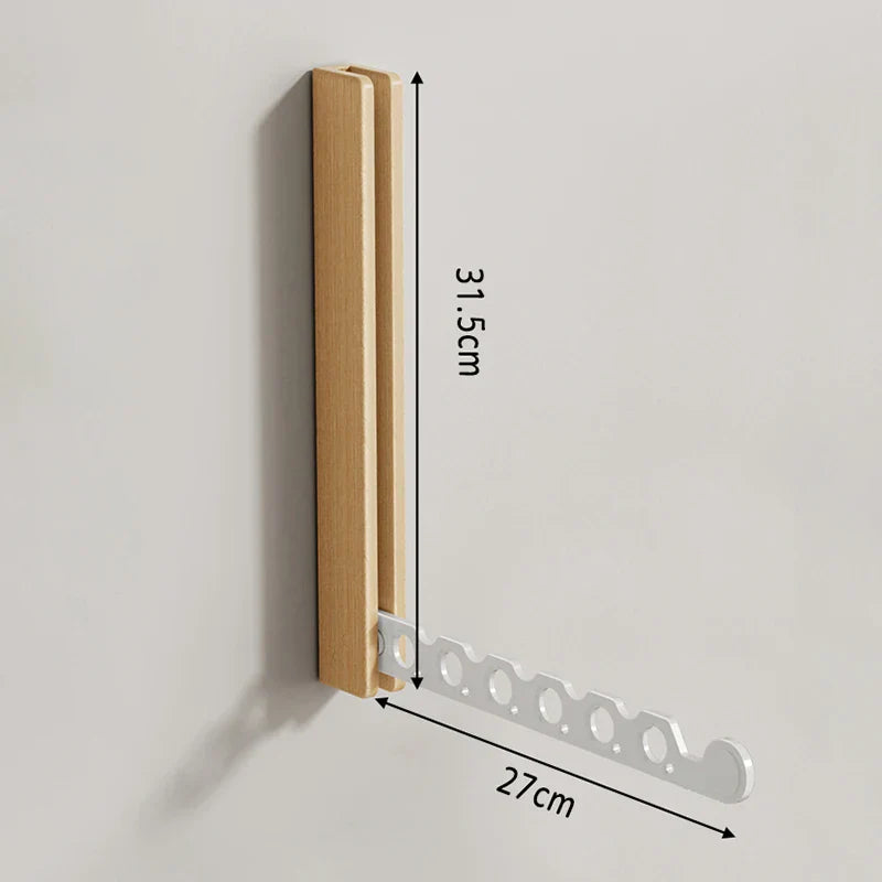Inklapbare Houten Wandkapstok Ruimtebesparend Design 31,5×27 cm Zwart Wit Flur Slaapkamer Gästezimmer