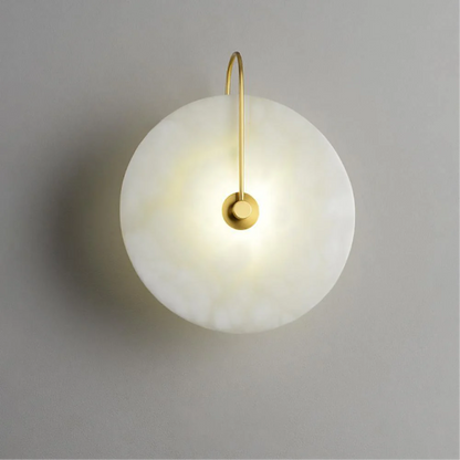 Wandlamp Marmer LED Rond Alabaster Goud Minimalistisch Luxe Woonkamer Slaapkamer
