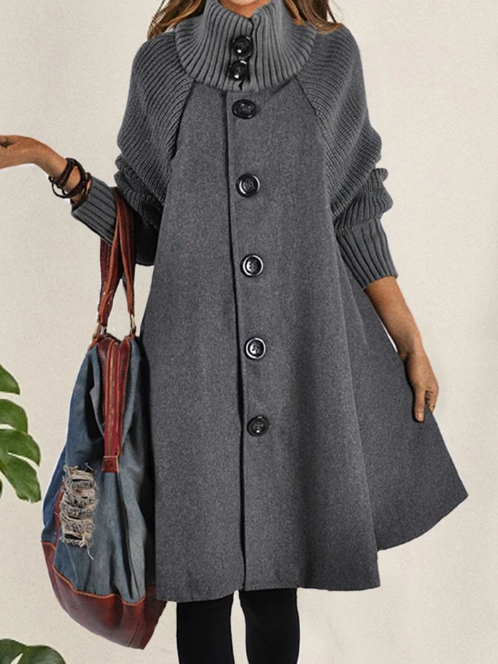 Lange Oversized Jas Zwart voor Vrouw