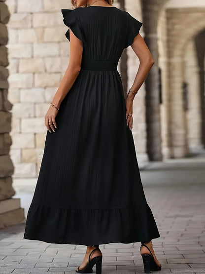 Elegante Ruffle Jurk voor Vrouw Vlinderrok Stijl