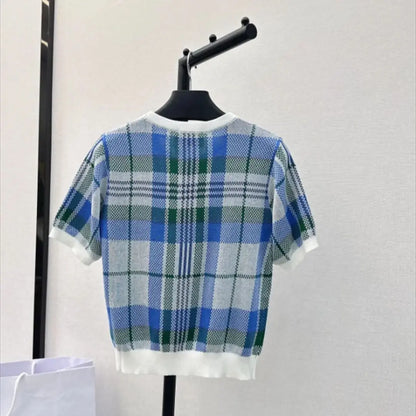Lente Zomer Shirt Gebreid Kleurrijk Comfortabel
