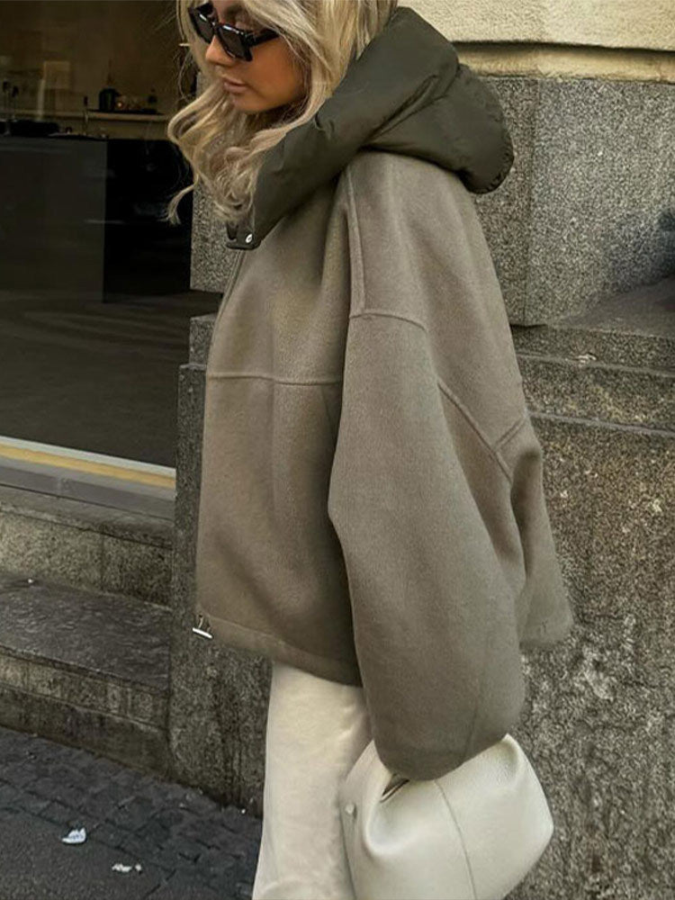 Dames Oversized Jas Capuchon Stoer en Stijlvol