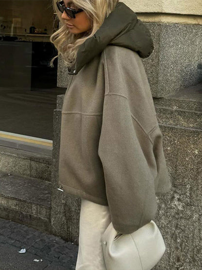 Dames Oversized Jas Capuchon Stoer en Stijlvol