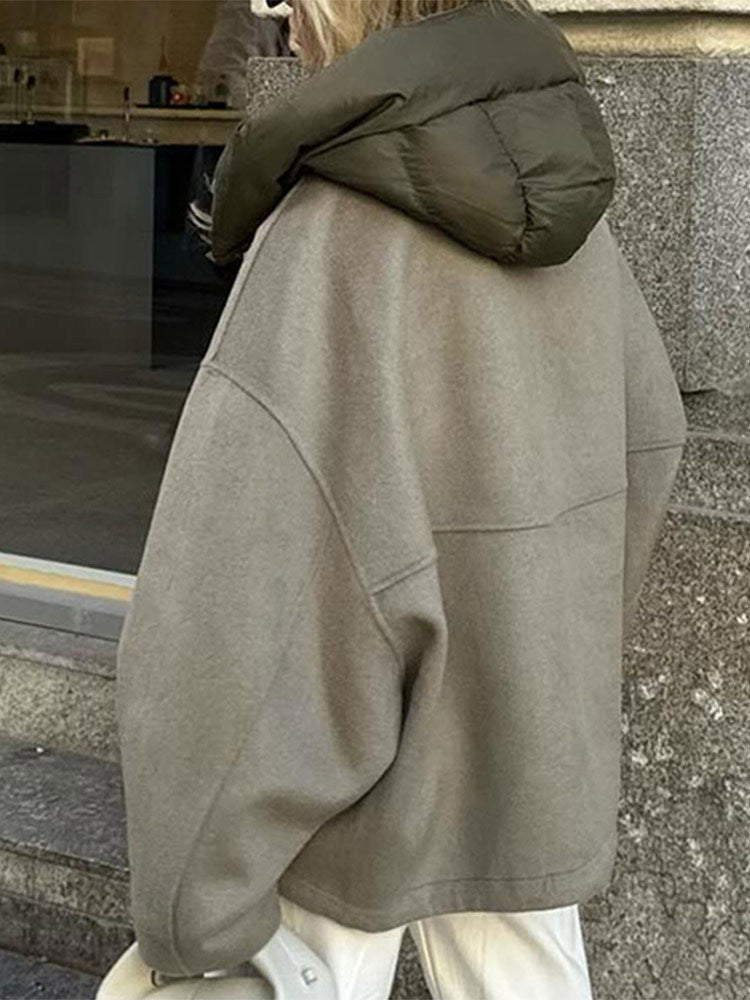 Dames Oversized Jas Capuchon Stoer en Stijlvol