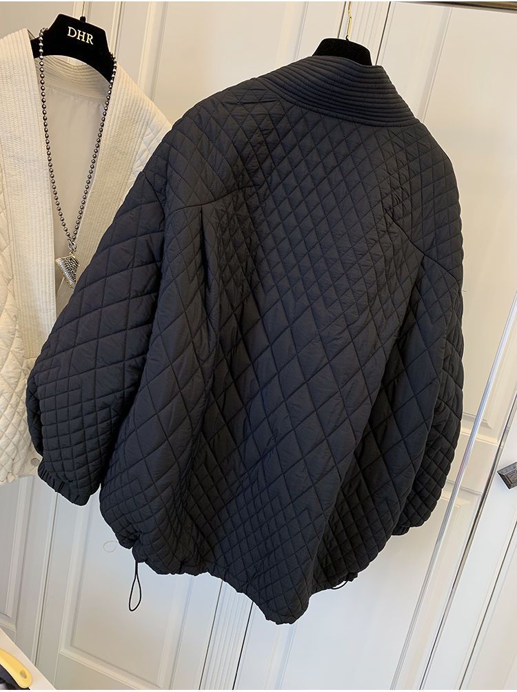 Violet Gewatteerde Jas Katoen Feminiene Retro Stijl