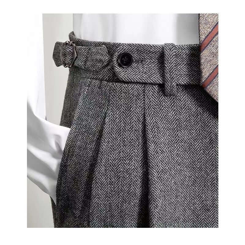 Heren Broek Tweed Comfortabel Vintage Stijl