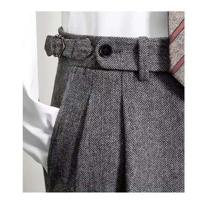 Heren Broek Tweed Comfortabel Vintage Stijl