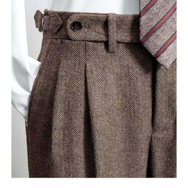 Heren Broek Tweed Comfortabel Vintage Stijl