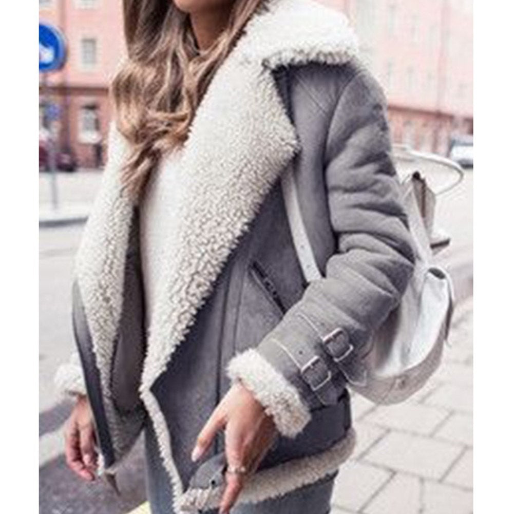 Dames Aviator Jas Bontgevoerd Warm Shearling