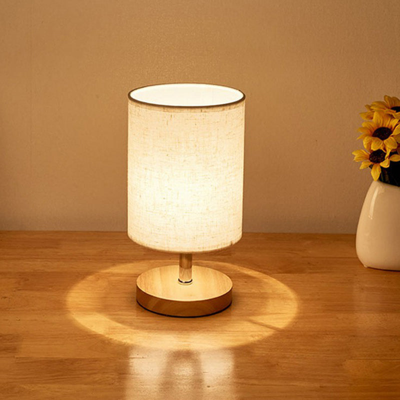 Minimalistische Tafellamp van Vlas en Hout met Rechthoekige Kap – Sfeervolle Verlichting voor Slaapkamer Nachtkastje Bureau Kleine Ruimtes Modern Design