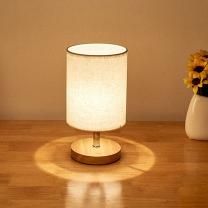 Minimalistische Tafellamp van Vlas en Hout met Rechthoekige Kap – Sfeervolle Verlichting voor Slaapkamer Nachtkastje Bureau Kleine Ruimtes Modern Design