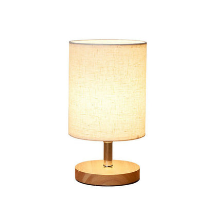 Minimalistische Tafellamp van Vlas en Hout met Rechthoekige Kap – Sfeervolle Verlichting voor Slaapkamer Nachtkastje Bureau Kleine Ruimtes Modern Design