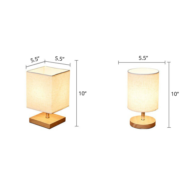 Minimalistische Tafellamp van Vlas en Hout met Rechthoekige Kap – Sfeervolle Verlichting voor Slaapkamer Nachtkastje Bureau Kleine Ruimtes Modern Design