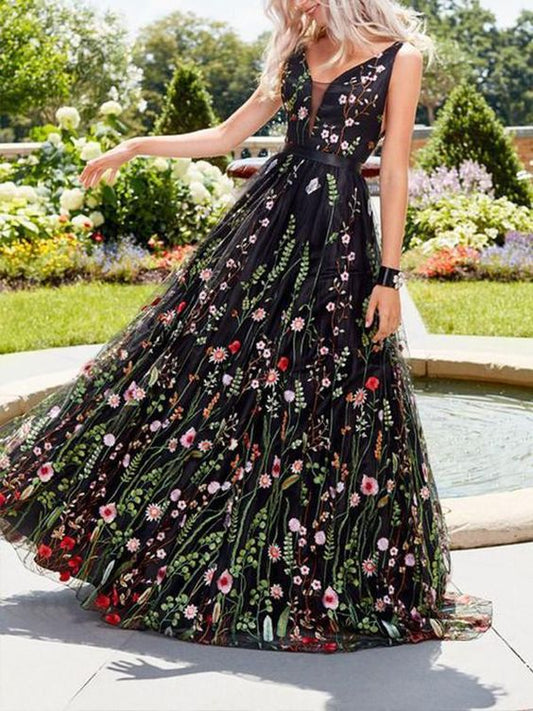 Zomerjurk voor Vrouw Geborduurde Bloemenjurk Kort - StudioMarella