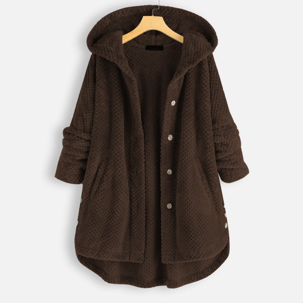 Zachte Fleece Badjas voor Dames met Capuchon