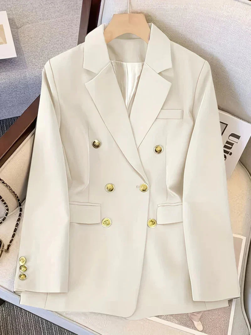 Dames Blazer Slim Fit met Gouden Knopen Elegant