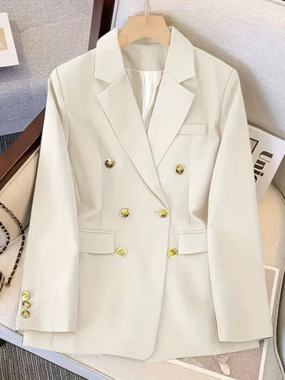 Dames Blazer Slim Fit met Gouden Knopen Elegant