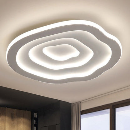 Moderne Ronde LED Plafondlamp met Golvend Reliëf – Scandinavische Sfeerverlichting voor Slaapkamer en Hal