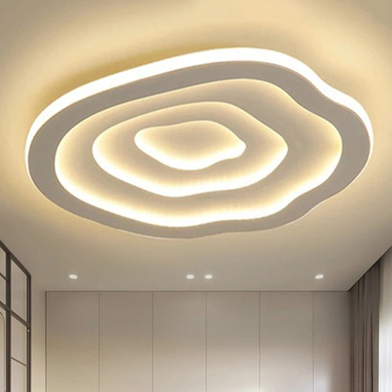 Moderne Ronde LED Plafondlamp met Golvend Reliëf – Scandinavische Sfeerverlichting voor Slaapkamer en Hal