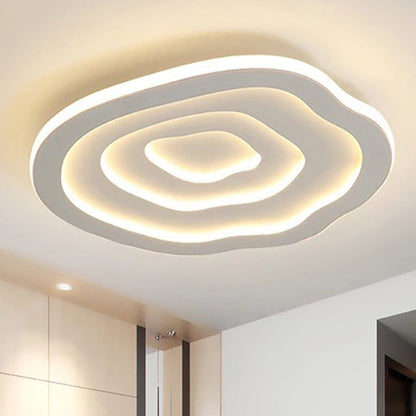 Moderne Ronde LED Plafondlamp met Golvend Reliëf – Scandinavische Sfeerverlichting voor Slaapkamer en Hal