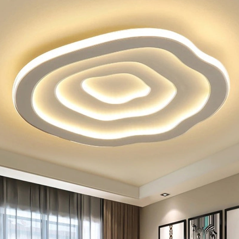 Moderne Ronde LED Plafondlamp met Golvend Reliëf – Scandinavische Sfeerverlichting voor Slaapkamer en Hal