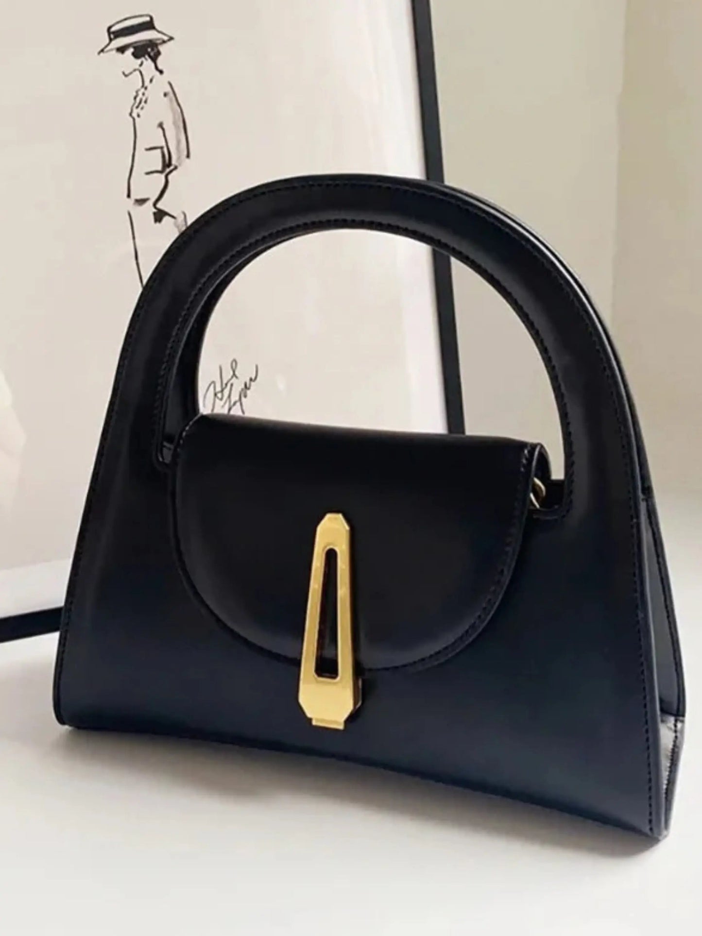 Kleine Schoudertas Zwarte Stijl Dagmar Model