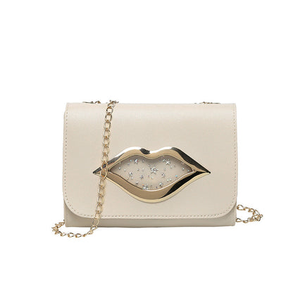 Dames Schouder tas met Ketting en Lippenstift Detail Stijlvol - StudioMarella