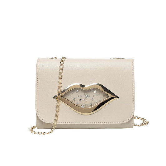 Dames Schouder tas met Ketting en Lippenstift Detail Stijlvol - StudioMarella
