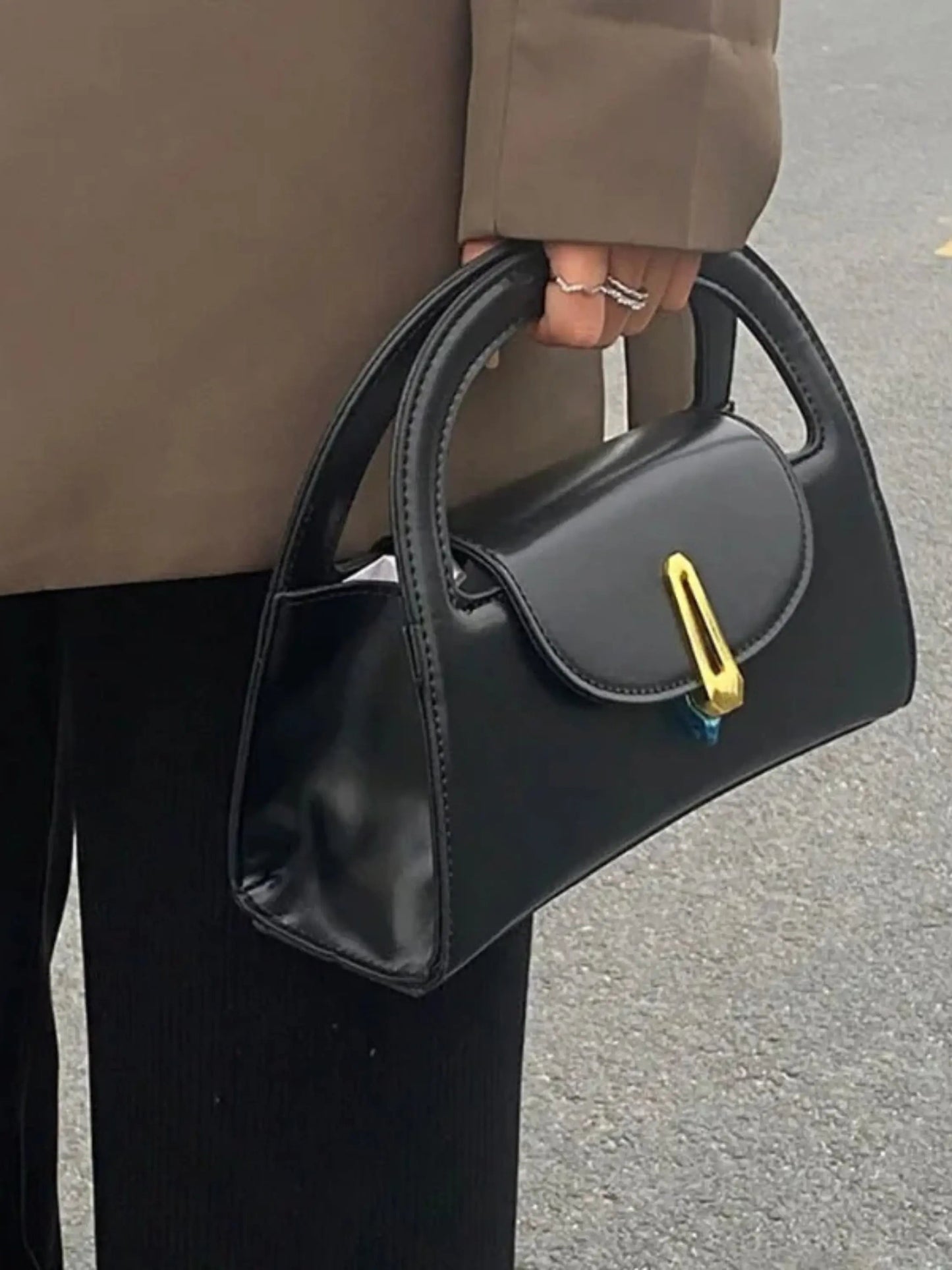 Kleine Schoudertas Zwarte Stijl Dagmar Model