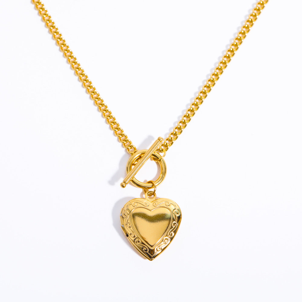 Dames Ketting Hartvormig met Bloemen Zilver