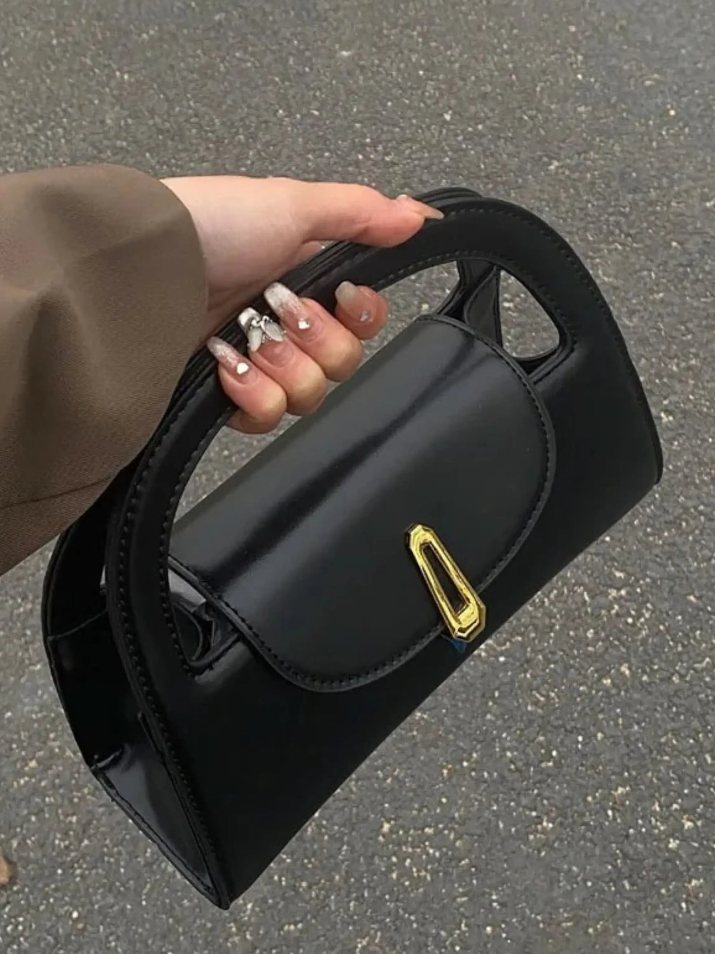 Kleine Schoudertas Zwarte Stijl Dagmar Model