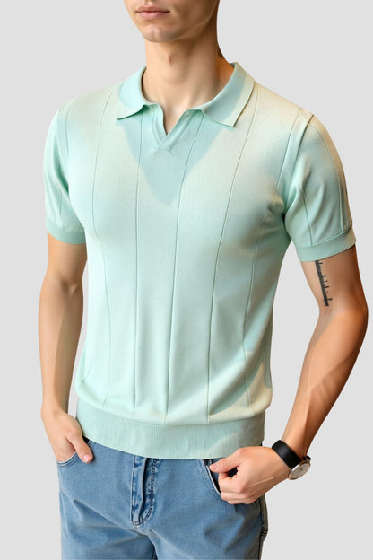 Mintgroene Polo Klassieke Strik Stijl