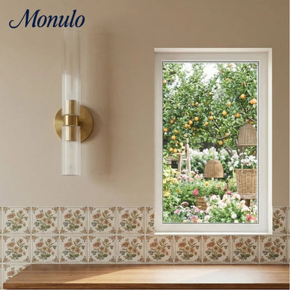 Wandlamp met dubbele geribbelde glazen buizen – hedendaagse wandverlichting voor hal en entree