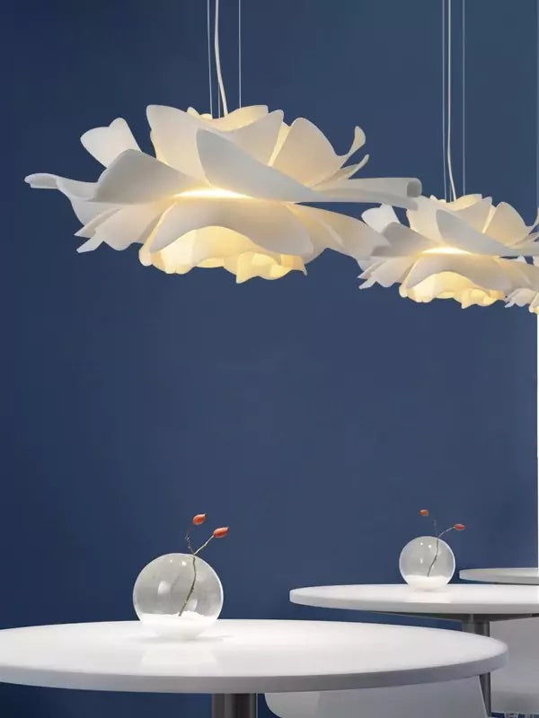 Handgemaakte Acryl Hanglamp Lotus Bloem Wit Scandinavisch Design